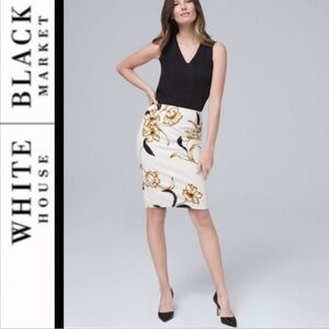 White House Black Market WHBM pencil skirt floral